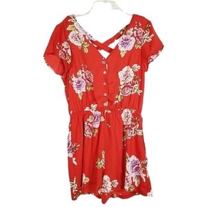 AS U WISH floral short sleeve romper shorts
